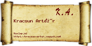 Kracsun Artúr névjegykártya